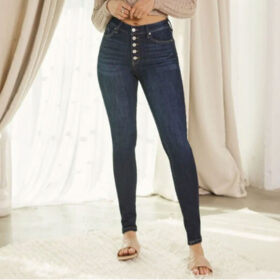 Indigo High Rise Skinny Button Fly Jeans PSW-7839