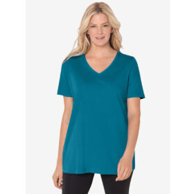Deep Teal Perfect Short-Sleeve V-Neck Tee PSW-7922
