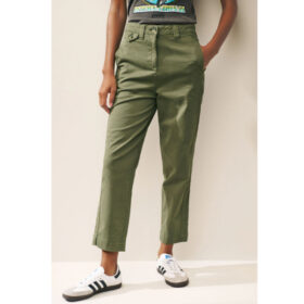 Khaki Green Cotton Plus Size Chino Pant PSW-7995