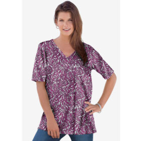 Raspberry Abstract V-Neck Ultimate Tee PSW-8027