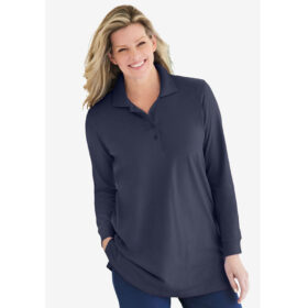 Navy Blue Long Sleeve Polo Shirt PSW-8116