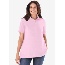 Pink Elbow Short-Sleeve Polo Tunic PSW-8160