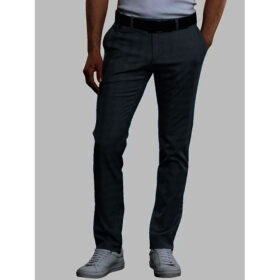 Black Pattern Regular Fit Chinos Pants PSM-8182
