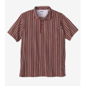 Rich Burgundy Multi Stripe Jersey Big & Tall Polo Shirt PSM-8111