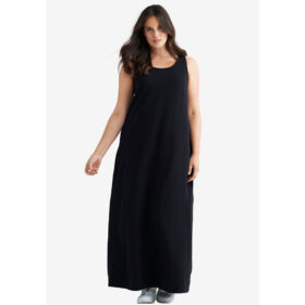 Black Sleeveless Knit Maxi Dress PSW-8230