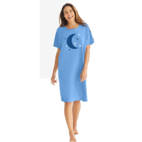 French Blue Moon Women Short Sleeve Sleepshirt PSW-8370