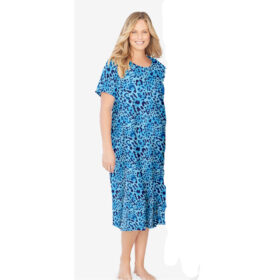 Pool Blue Graphic Women Short Sleeve Sleepshirt PSW-8375