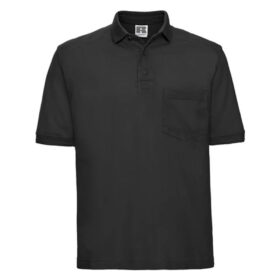 Black Heavy Duty Cotton Pique Polo Shirt PSM-8448