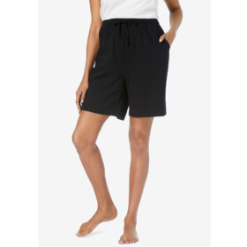Black Print Pajama Shorts PSW-8495