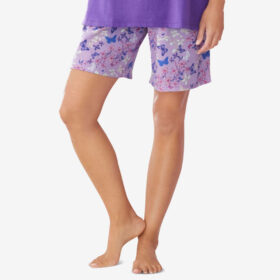 Soft Iris Butterfly Print Pajama Shorts PSW-8494