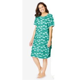 Tidal Green Printed Women Short Sleeve Sleepshirt PSW-8429